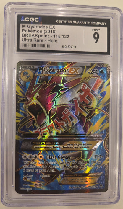 2016 POKEMON XY BREAKPOINT #115 FULL ART/M GYARADOS EX CGC 9