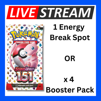 Live Energy Break Game - 8 spots - 32 packs - Pokemon