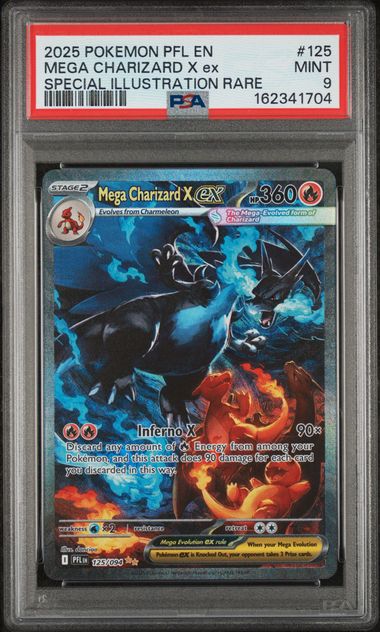 Graded 2025 Pokemon Phantasmal Flames 125 Mega Charizard X ex-Special Illustration Rare PSA 9 cert 162341704