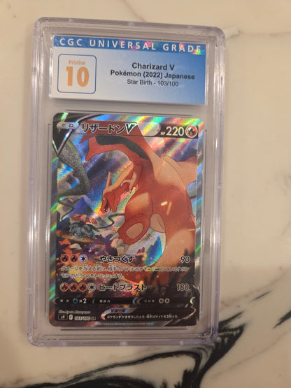 2022 Pokemon Japanese Sword & Shield Star Birth #103 Full Art/Charizard V CGC Pristine 10