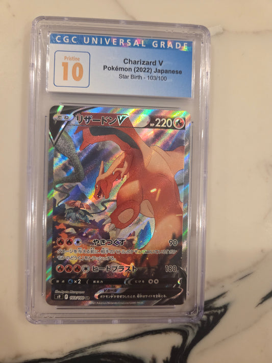 2022 Pokemon Japanese Sword & Shield Star Birth #103 Full Art/Charizard V CGC Pristine 10