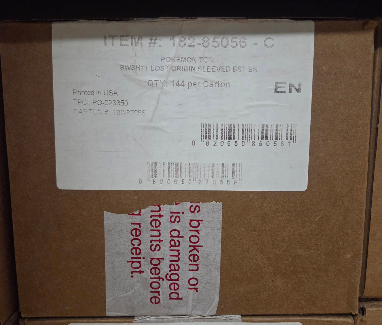 Lost Origin Sleeved Booster Pack - Sealed Case