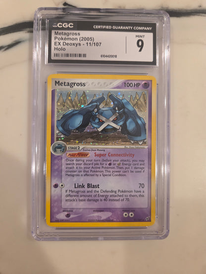 2005 Pokemon EX Deoxys #11 Metagross Holo Rare CGC 9