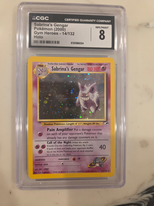 2000 Pokemon Gym Heroes (Unlimited) #14 Sabrina's Gengar - Holo CGC 8