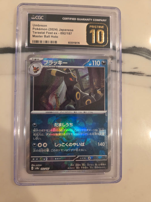2024 Pokemon Terastal Festival Japanese #092 Umbreon Master Ball Reverse CGC Pristine 10