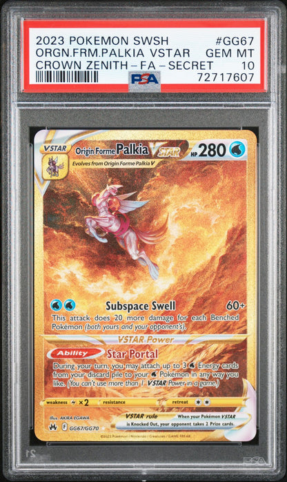 Graded 2023 Pokemon Crown Zenith GG67 Orgn.frm.palkia VSTAR-Crown Zenith-FA-Secret PSA 10 cert 72717607