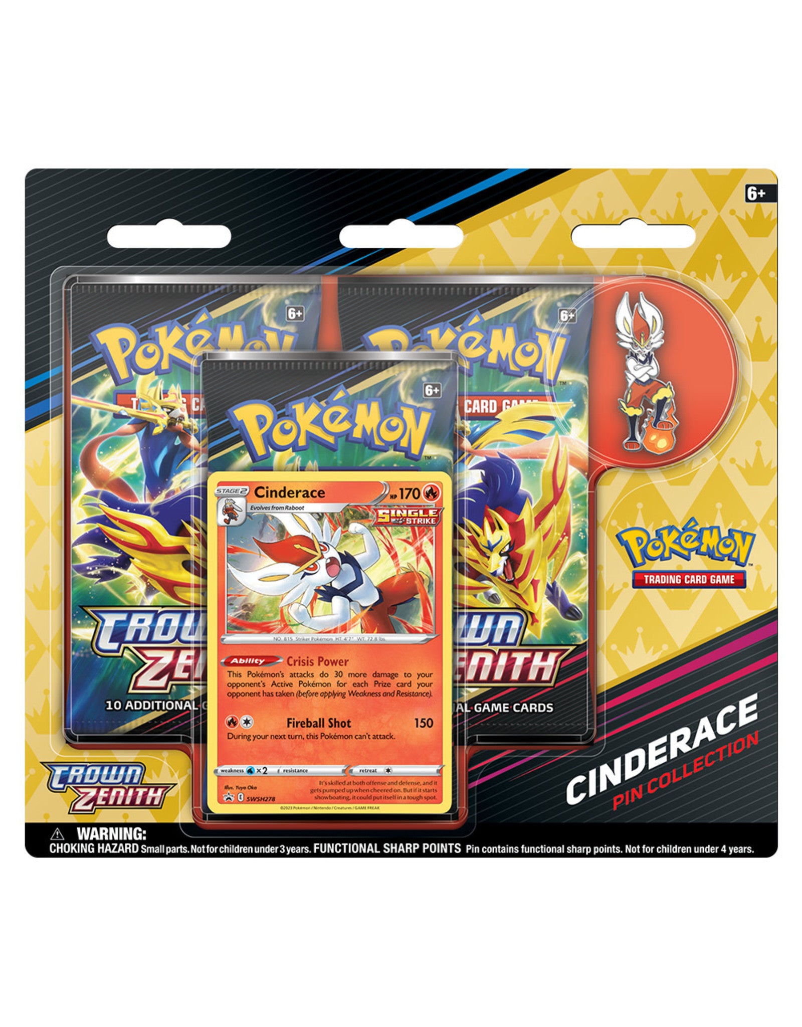 Crown Zenith Pin Collection - Cinderace – Minty Gem Trading Cards
